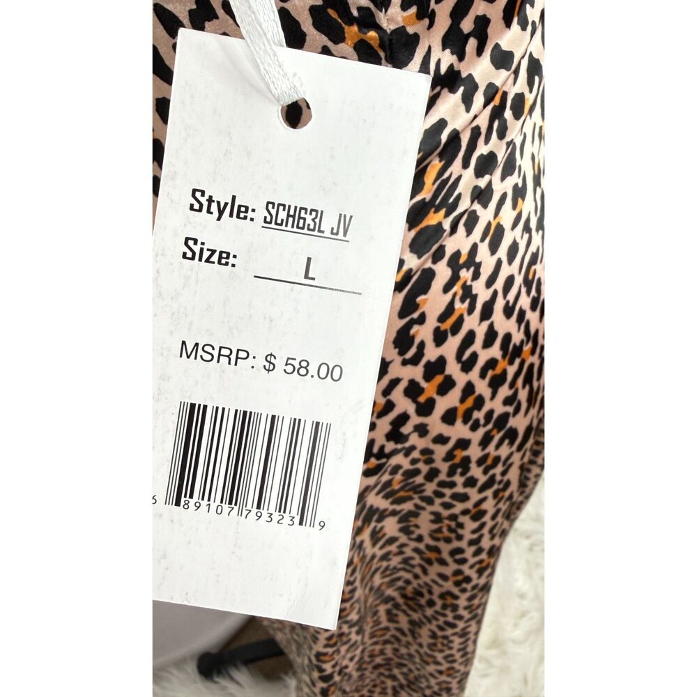 Joan Vass | NWT | Animal Print Leopard Slip Maxi Dress | Sz L - Picture 6 of 7